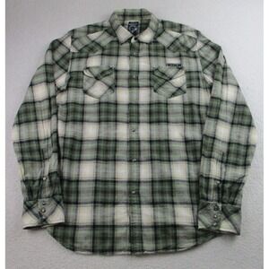 Diesel Shirt Mens Large Plaid Snap Button Western Pearl Snap Pockets‎ Casual
